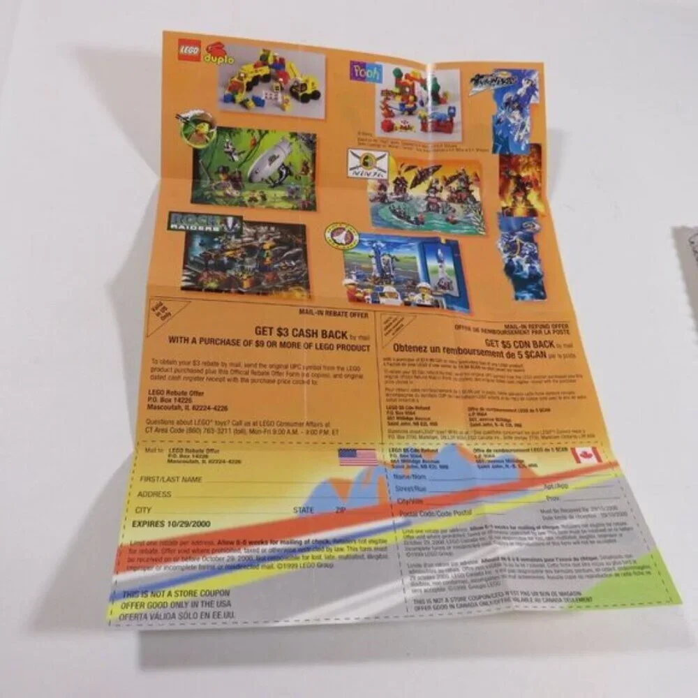 LEGO ADVERTISING - (6 items)PACKAGING Materials mostly 1999 some Lego McDonalds